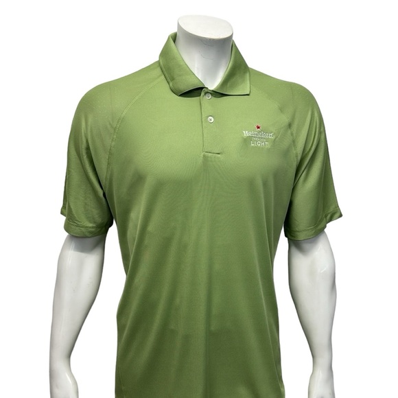 NWT Heineken Premium Light Beer Adidas Climacool Mesh Vented Golf Polo Shirt MD - Picture 6 of 14